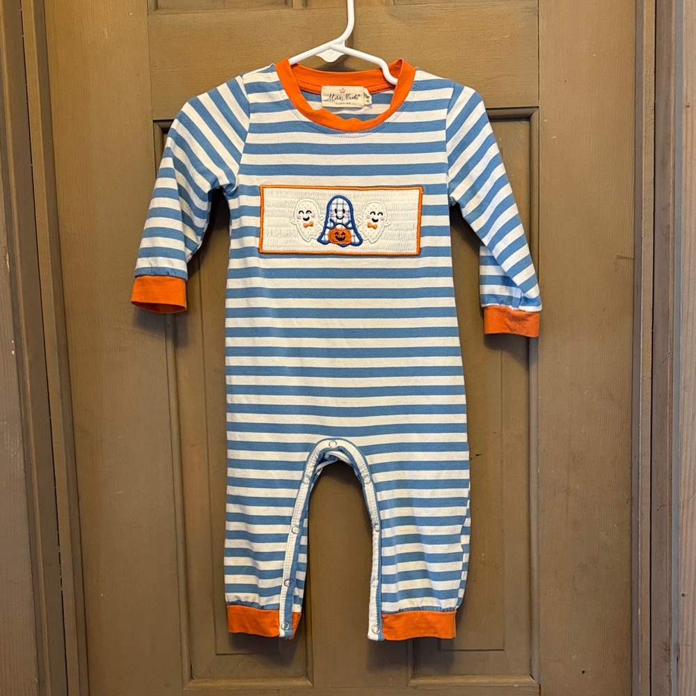 Blue and Orange Striped Halloween Longall